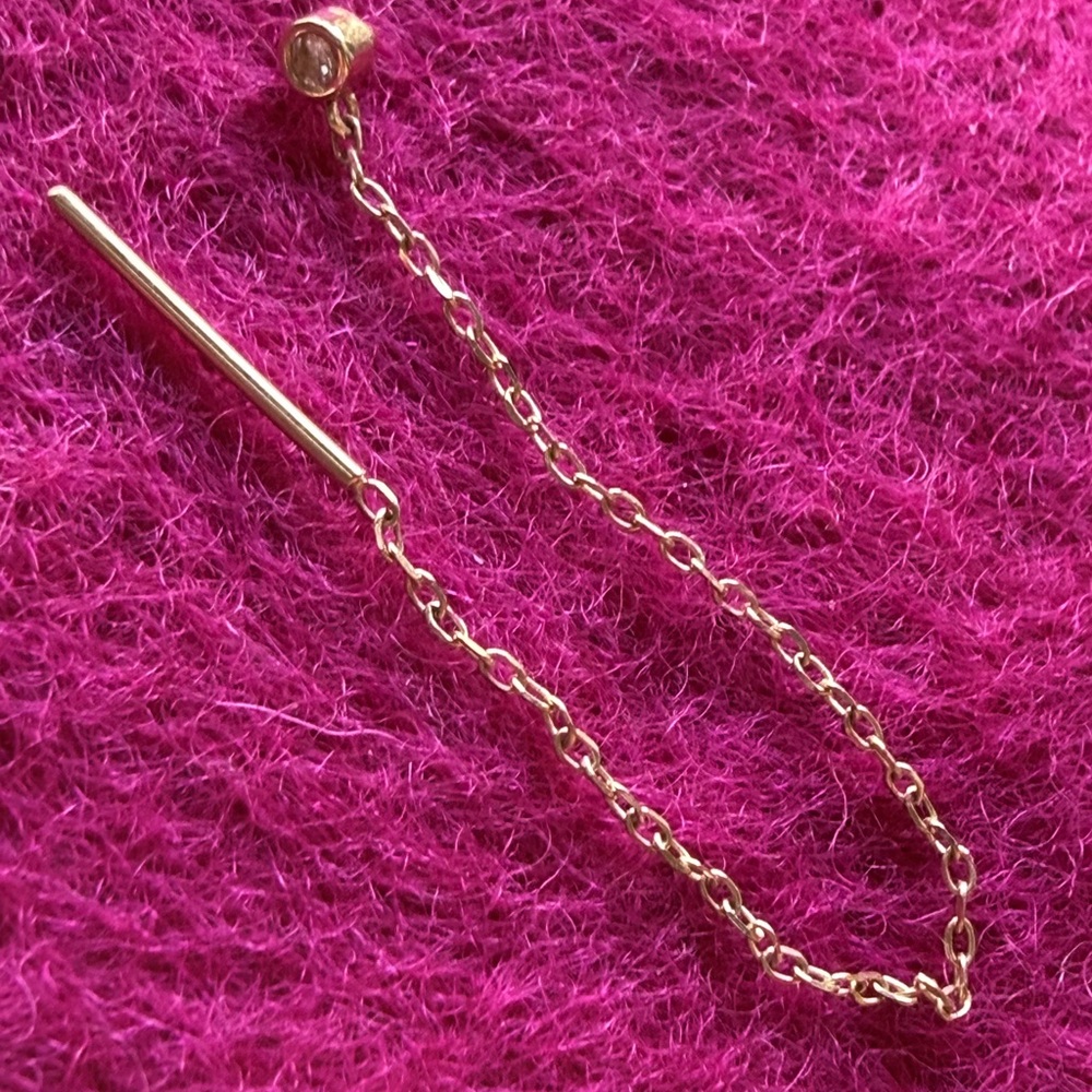 Catbird NYC Single Diamond Greco Lariat Earring - Picture 3 of 5